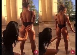 Vídeo amiga passando óleo do bumbum perfeito da modelo Sommer Ray